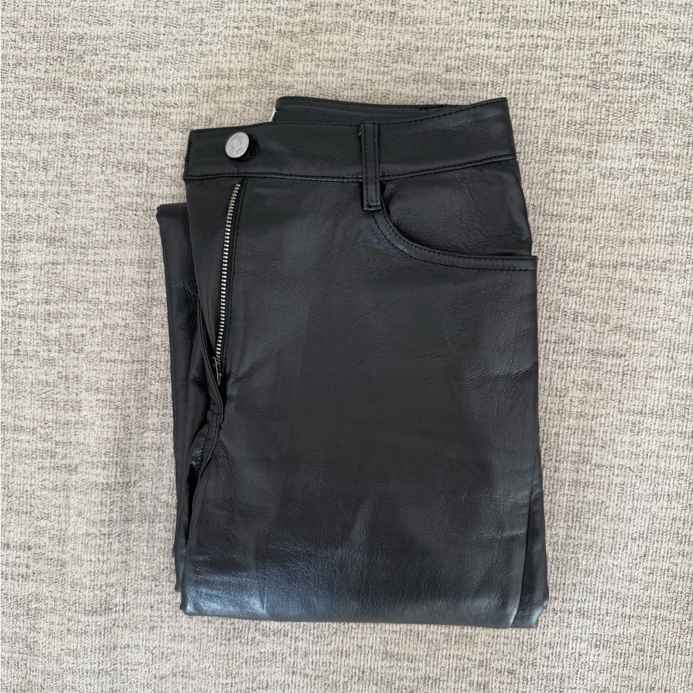 Aritzia Wilfred Black Leather Pants
